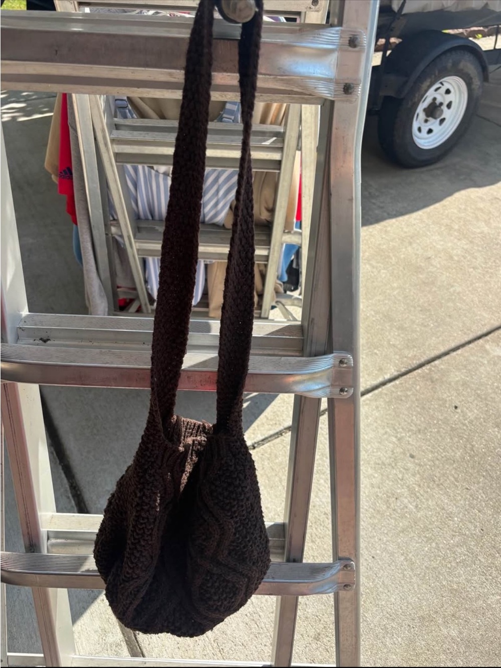 Handmade Knit Brown Shoulder Bag - Stylish Everyday Tote